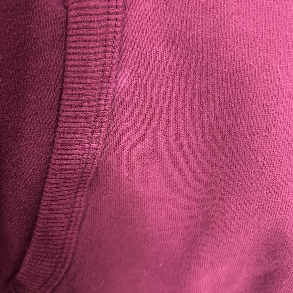 Roots Maroon Hoodie Women's Size S Heathered Grey Logo Maple Leaf on Hood - Picture 4 of 7